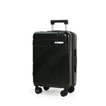 Black suitcase with a handle on a white background