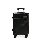 Black suitcase with a brand logo on a white background