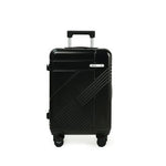 Black suitcase with a brand logo on a white background